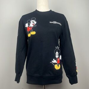 Walt Disney World Unisex Black Crewneck Mickey Mouse‎ Sweatshirt SZ S